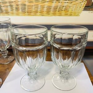 Set of 2 vintage Libbey Duratuff Gibraltar Clear Iced Tea Goblets 17oz